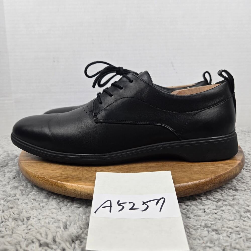 Amberjack Men 11.5M The Original Obsidian Black Leather Oxford Casual Daily Shoe